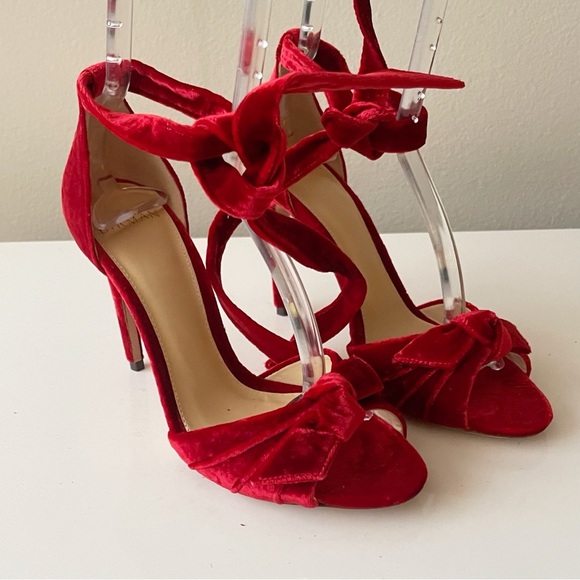 BIRMAN Velvet Red Shoes Size 6.5 - Picture 6 of 11